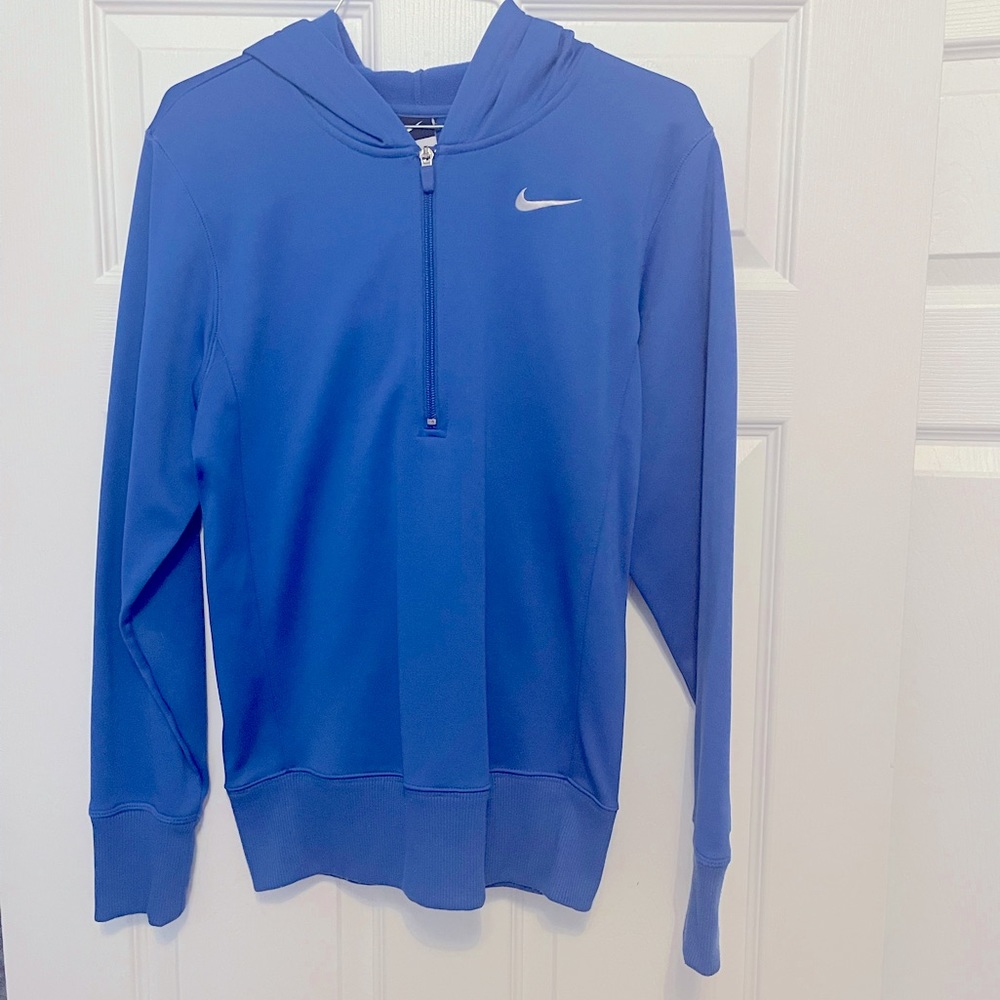 Womens Nike 1/2 zip hooded pullover.